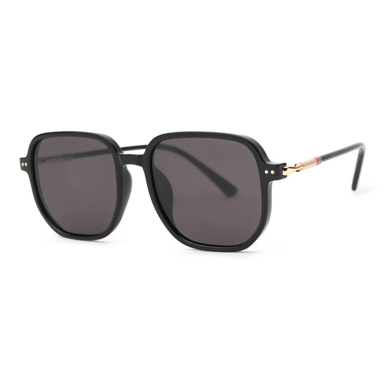 ASTRIS 01 Jet Black Chunky Square Sunglasses - Tamzy