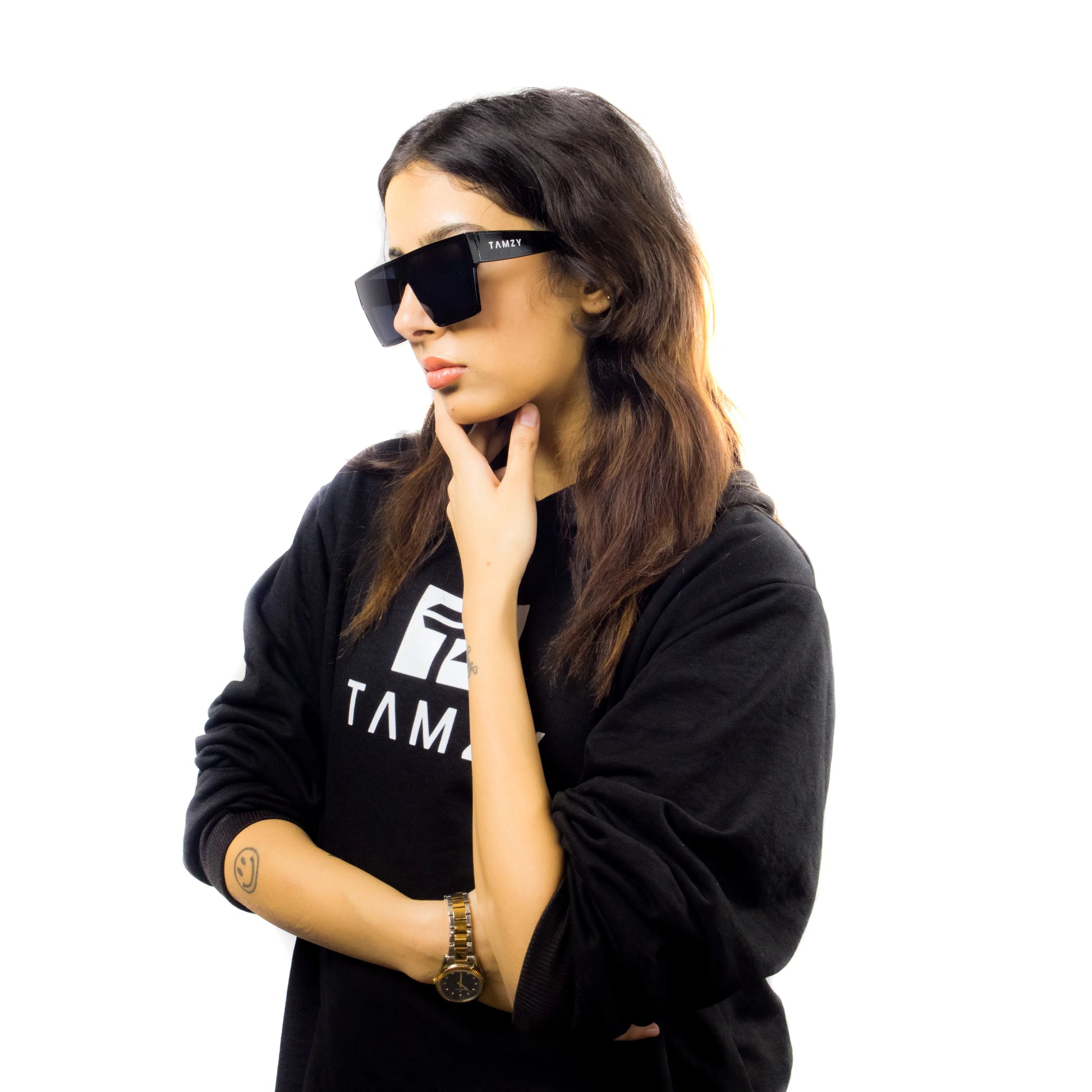 BEAM 03 Jet Black Flat-Top Sunglasses - Tamzy